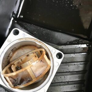 We managed to save this dirty oil pump from being changed. It was only a few months old. Although the boiler was new it had been connected to an old oil tank. We will always try to save your parts and money but will never compromise if a part needs changing.