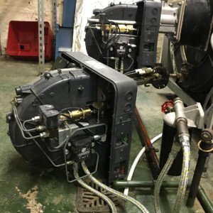 Servicing a two stage Riello burner.